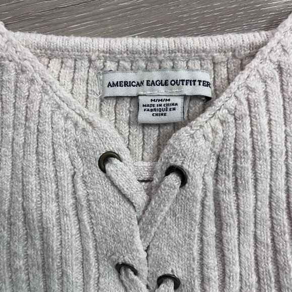 American Eagle Tie Front Ribbed Tank Women’s Size Medium - Picture 4 of 9